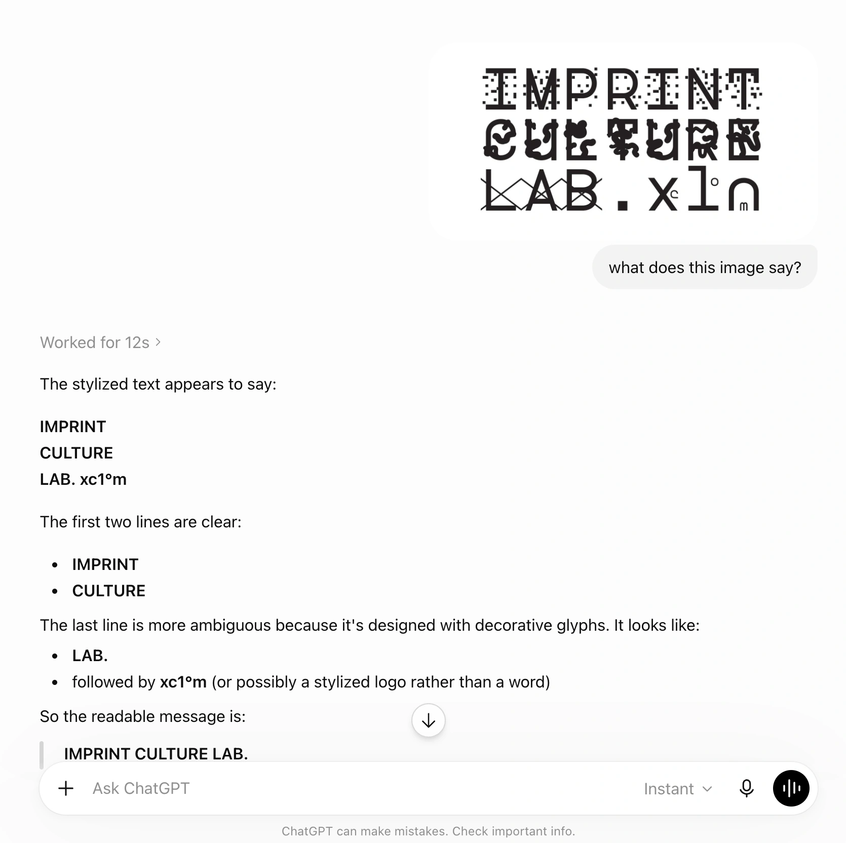 Claude Fable пытается декодировать сообщение Ghost Font
